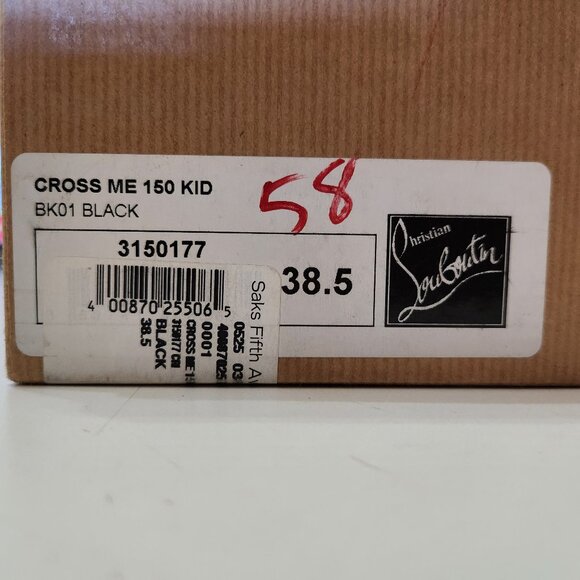 EUC Christian Louboutin Cross Me 160 Black Leather Platform Heels, sz 38.5 - Picture 8 of 8